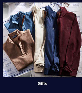 Ralph Lauren sweaters in different colors. Shop gifts.