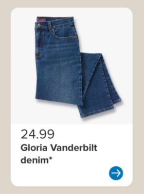 Image of jeans. 24.99 Gloria Vanderbilt denim.