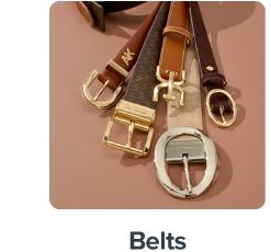 An image of a variety of belts. Shop belts.