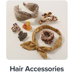 An image featuring a variety of hair accessories. Shop hair accessories.