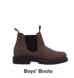A brown Chelsea style boot. Shop boys' boots.