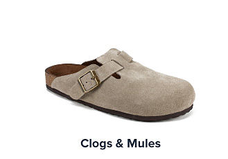 A light brown mule shoe. Shop clogs and mules.