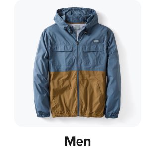 A men’s jacket. Shop men.