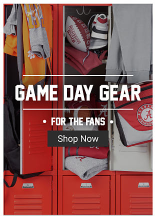 Image of lockers with team gear Game Day Gear for the fans Shop Now