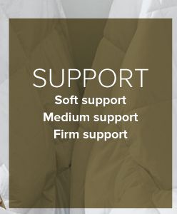 Support. Soft support, medium support and firm support. 