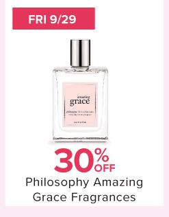 Fri 9/29 30% off Philosophy Amazing Grace fragrance