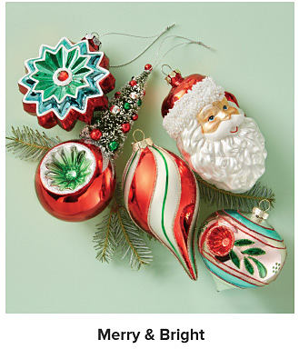 Vintage style Christmas ornaments. Shop Merry and Bright.