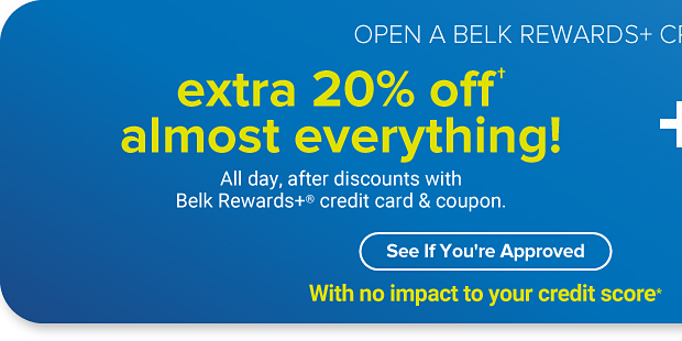 Belk Rewards plus. See if you're approved with no impact to your credit score. Apply today.