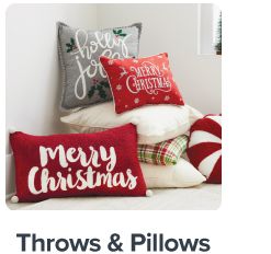 Christmas throw blankets and pillows. Shop throws and pillows.