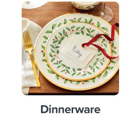 Christmas-themed dinnerware. Shop dinnerware.