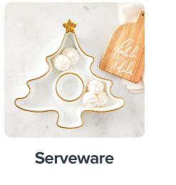 A dip and snack tray shaped like a Christmas tree. Shop serveware.