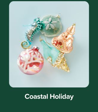 Coastal-themed Christmas ornaments. Shop Coastal Holiday.