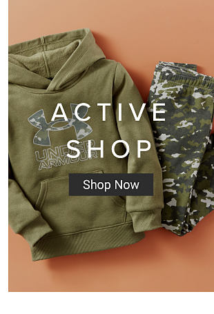 Image of green hoodie and camo pants The Active Shop Shop Now