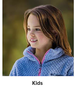 A kid wearing a blue fleece jacket. Shop kids.