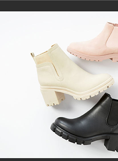 Pink, white and black Chelsea boots. Up to 60% off boots and shoes. 
