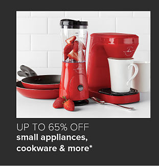 Red pans, red blender and coffee maker. Up to 65% off small appliances, cookware and more. 