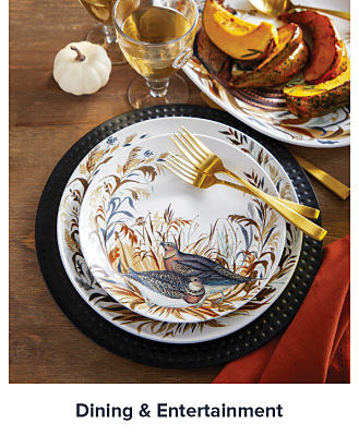 Dinnerware with pheasants on it. Shop dining and entertainment. 