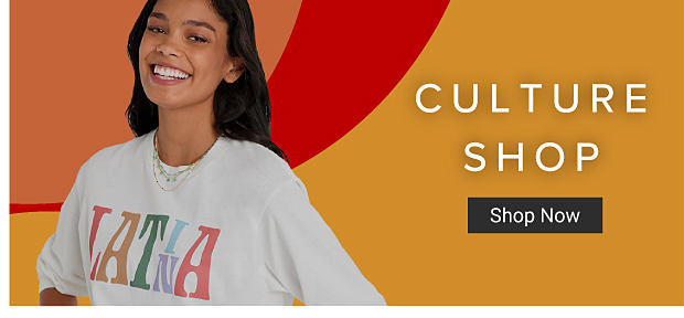 Image of woman in LATINA sweatshirt The Culture Shop Shop Now