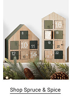 Image of advent house calendars. Shop Spruce and Spice.