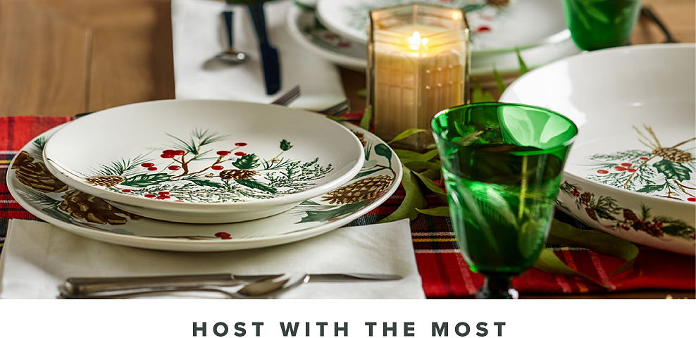 Image of Christmas tabletop. Host With The Most.