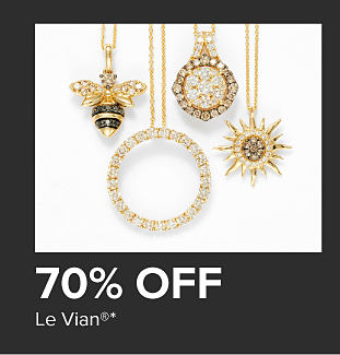 Assortment of gold necklaces with different charms. 70% off Le Vian.