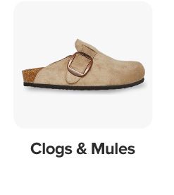 A tan clog. Shop clogs and mules.