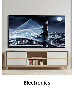 A large flat screen tv. Shop electronics. 