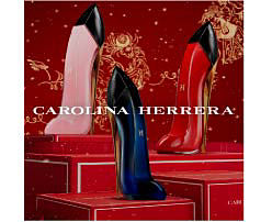 Perfume bottles in the shape of high heel shoes. Shop Carolina Herrera.