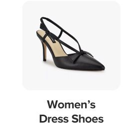 A black high heeled shoe. Shop women's dress shoes.