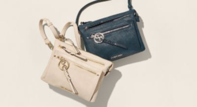 Blue and white handbags. Shop handbags.