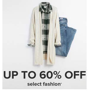 Up to 60% off select fashion.