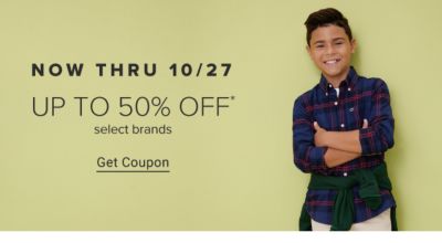 Online exclusive. Now thru 10/27. Up to 50% off select brands. Get coupon.
