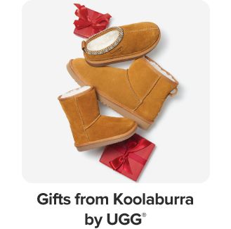 Image of boots and slippers. Gifts from Koolaburra by UGG.