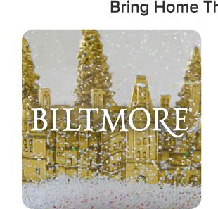 An image of Biltmore holiday decor and the Biltmore logo. 