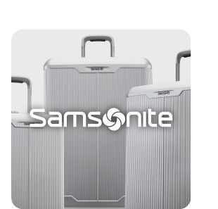 An image of Samsonite luggage and the logo.