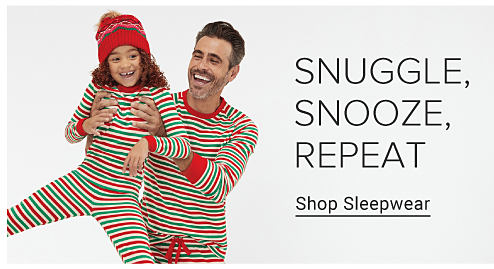 Striped pajama sets. Snuggle, snooze, repeat. Shop sleepwear