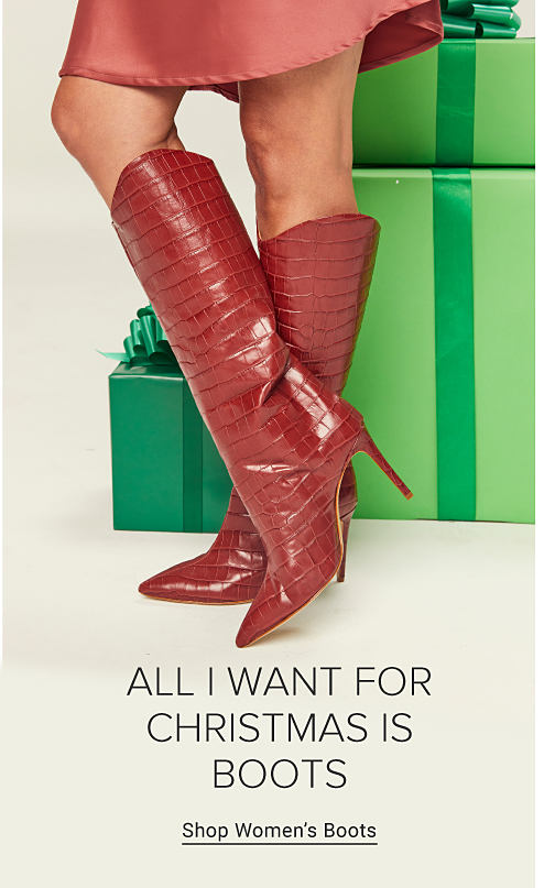 Red heeled boots. All I want for Christmas is boots. Shop womens boots