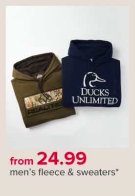 From 24.99 men's fleece and sweaters.