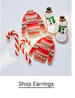 An image of Christmas themed earrings. Shop earrings.