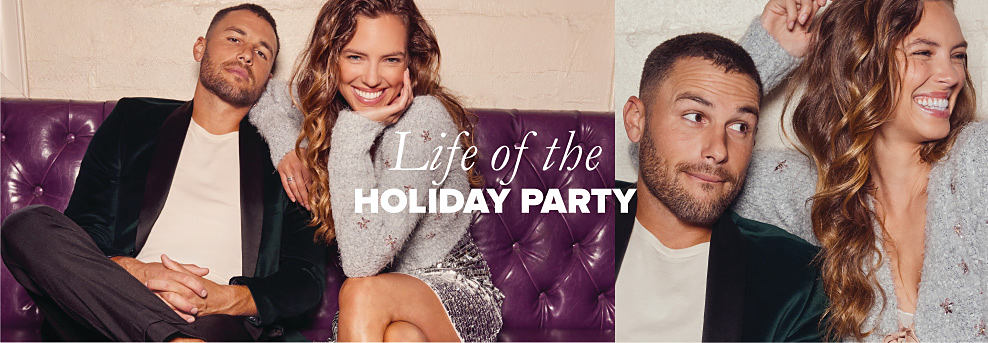 Image of a woman and a man wearing formal clothes. Life of the holiday party.