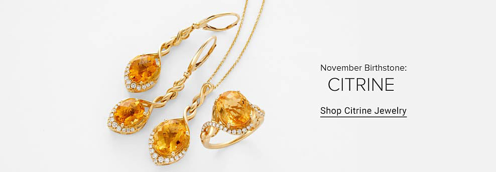 Various citrine jewelry. November birthstone, citrine. Shop citrine jewelry. 