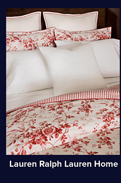 An image of floral-printed bedding and pillows. Shop Lauren Ralph Lauren Home.