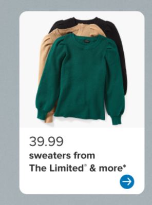 39.99 sweaters from the Limited.