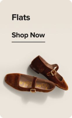 Flats. Shop now. A pair of flats.