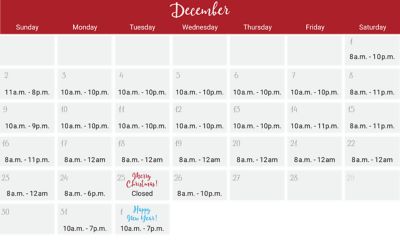 Holiday Hours belk