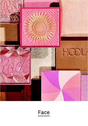 A variety of square bronzer compacts. Face.