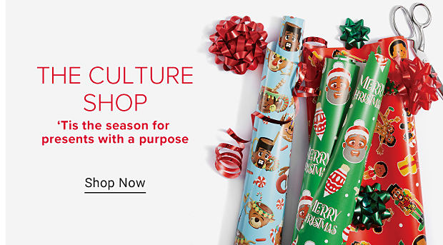 Culture shop. 'Tis the season for presents with a purpose. Shop now. Various wrapping paper. 