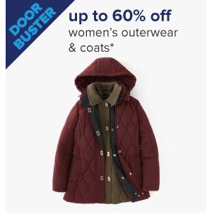 Up to 60% off womens outerwear and coats.