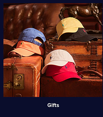 An image of a variety of baseball caps. Shop gifts.