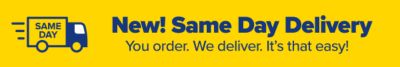 New! Same Day delivery. Your order. We deliver. It's that easy!